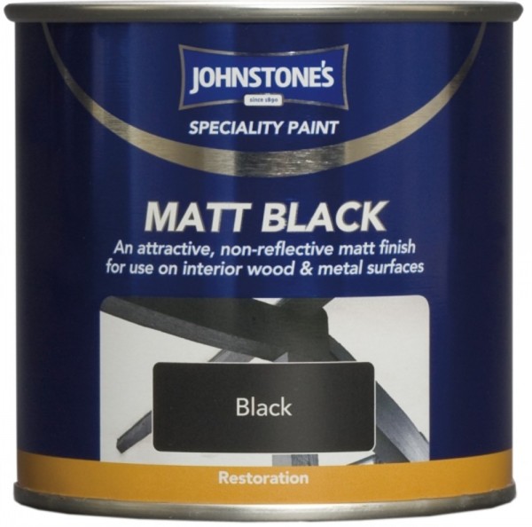 Johnstone's Matt Black Paint (250ml) Proper Job
